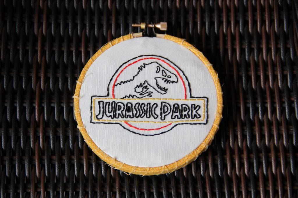 Jurassic Park Embroidery Hoop
