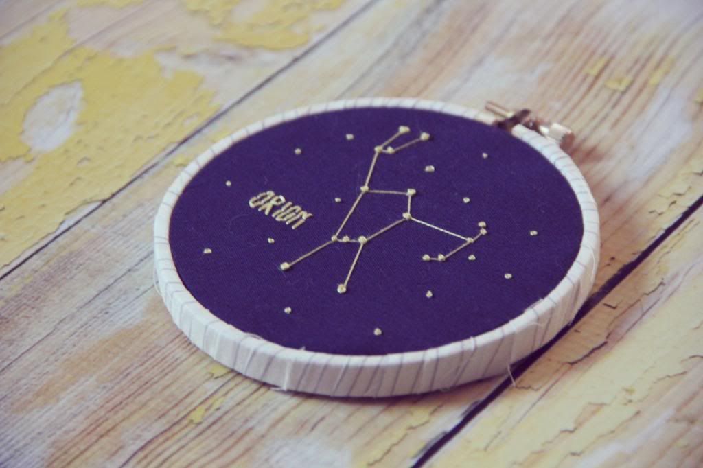 Orion Constellation Embroidery Hoop Art by Ten Feet Off Beale