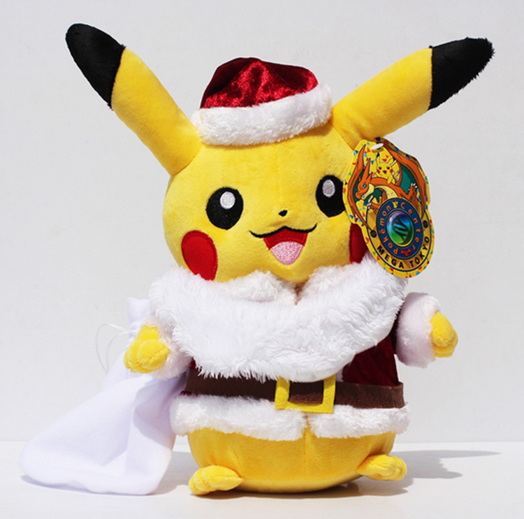 pikachu with santa hat plush