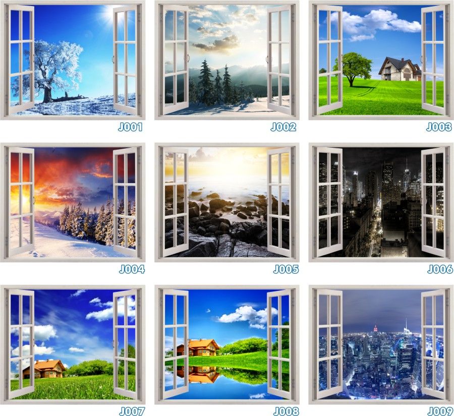 Adesivo Decorativo De Parede Janela Paisagem 100x90cm Grande (Adesivos de Parede) a BRL 29 89 em Artesanato Em Eva Infantil Passo A Passo ~ Adesivo Decorativo De Parede Janela Paisagem 100x90cm Grande (Adesivos de Parede) a BRL 29 89 em