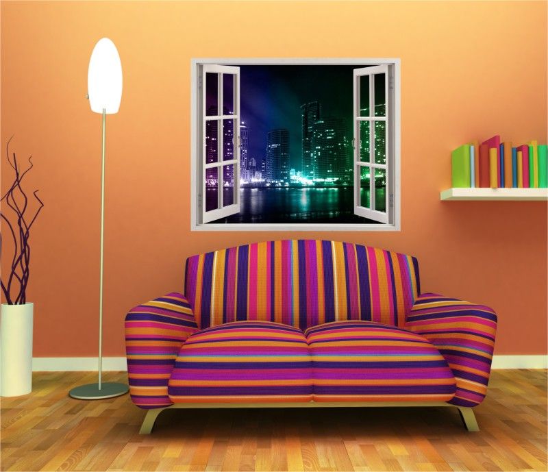 Adesivo Decorativo De Parede Janela Paisagem 100x90cm Grande (Adesivos de Parede) a BRL 29 89 em Artesanato Em Eva Infantil Passo A Passo ~ Adesivo Decorativo De Parede Janela Paisagem 100x90cm Grande (Adesivos de Parede) a BRL 29 89 em