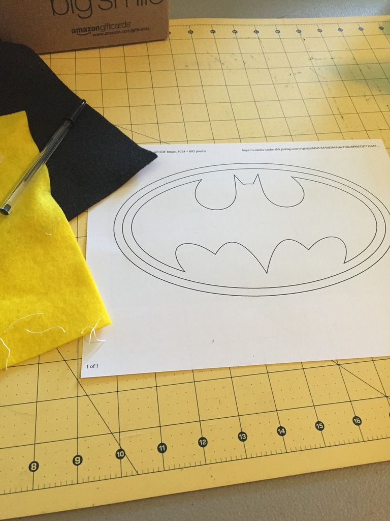 diy batman costume printout of bat symbol