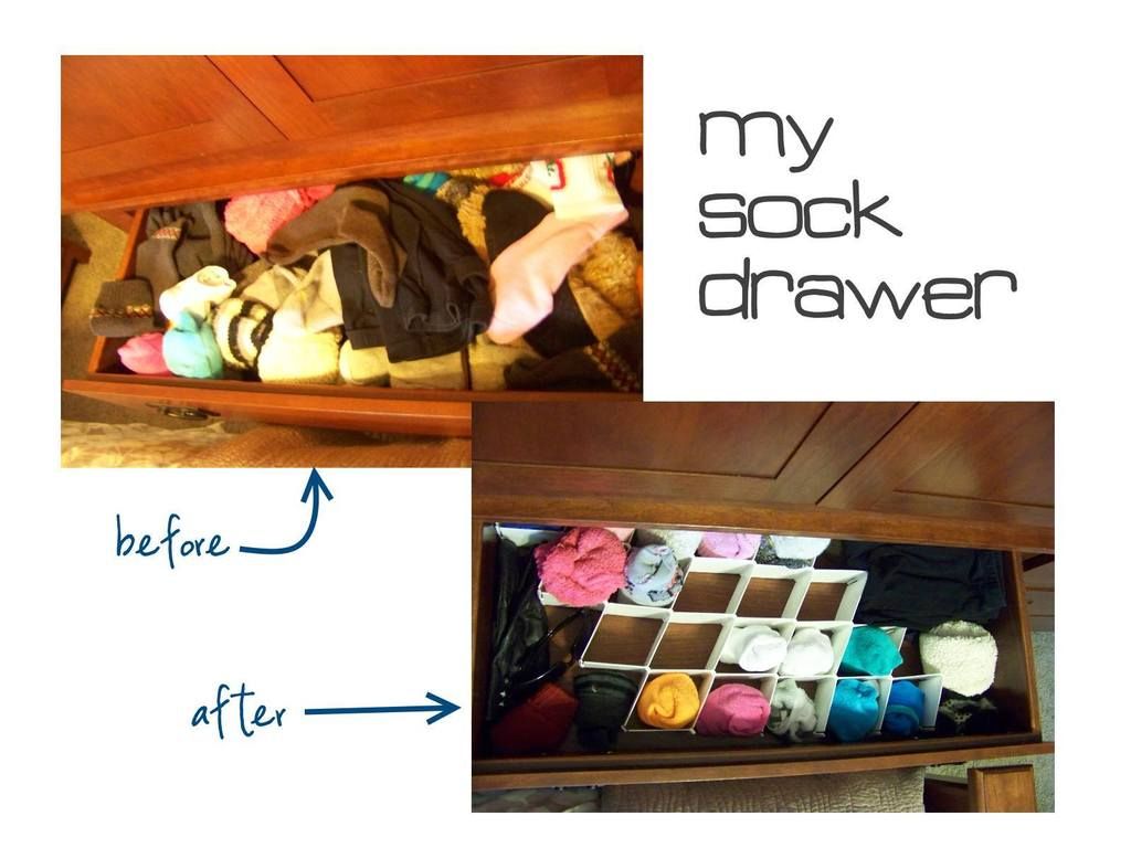 my sock drawer before and after