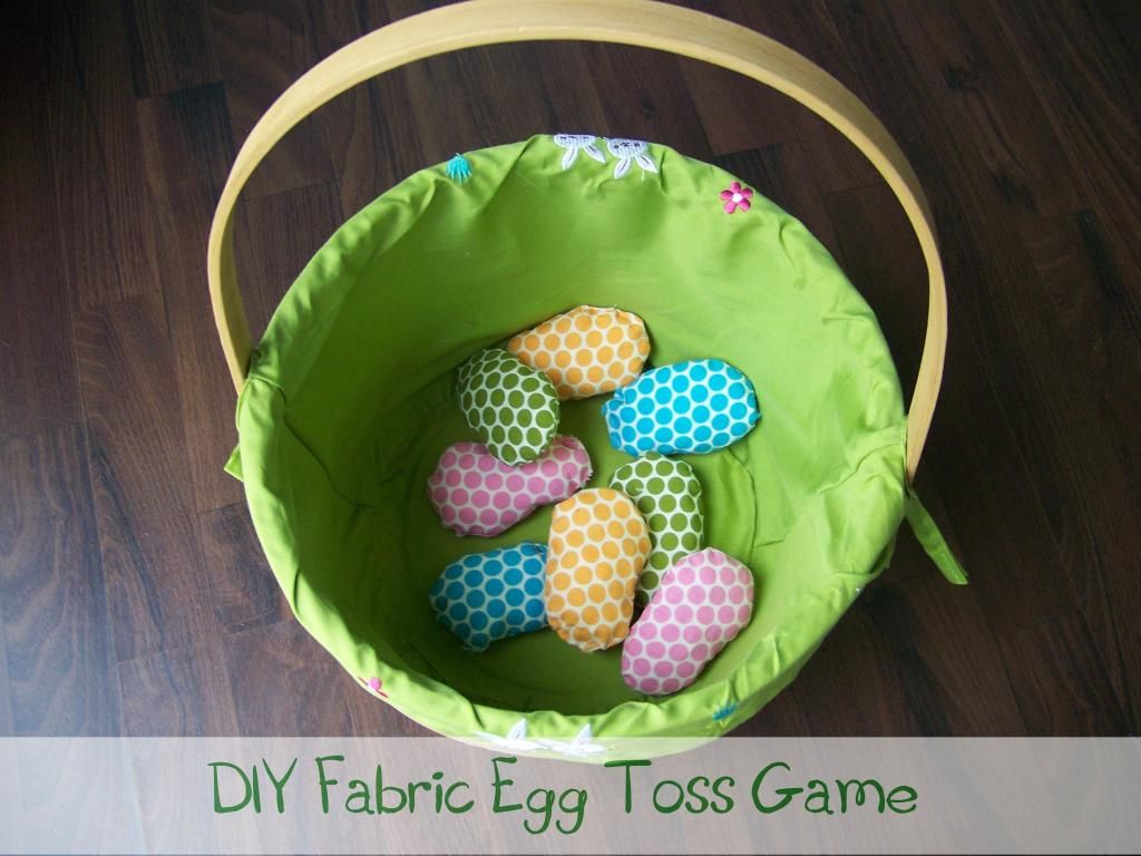 diy fabric easter egg toss game fabric eggs inside of Easter basket