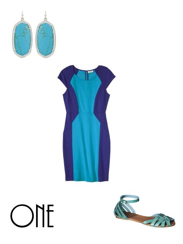 Easter look with a blue dress