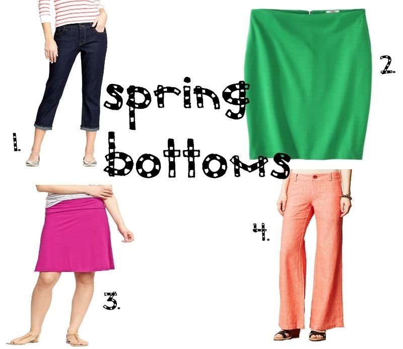 spring bottoms collage