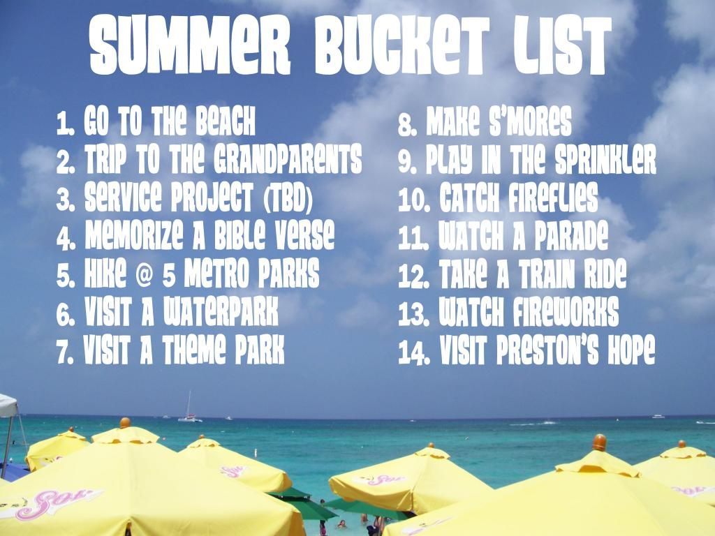 Summer Bucket list