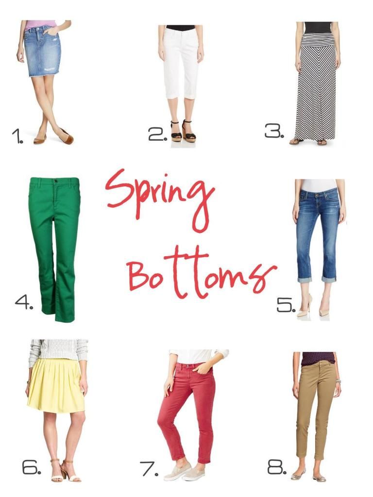 Spring bottoms collage