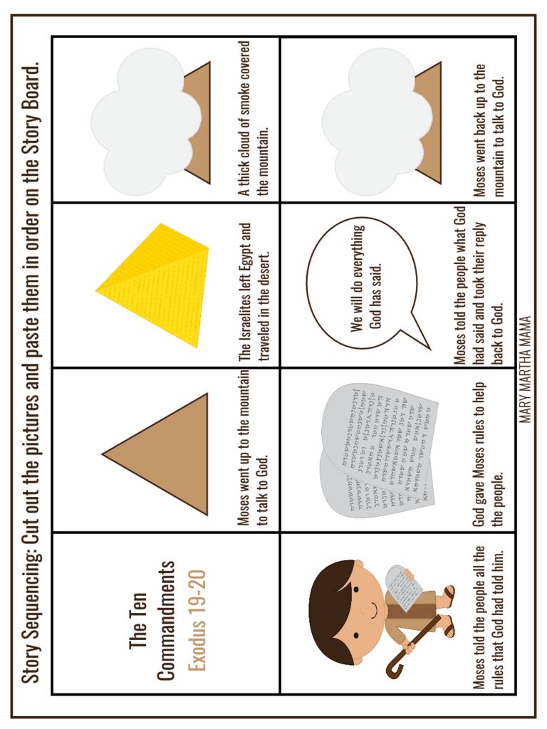 Ten Commandments Preschool Printables – Mary Martha Mama