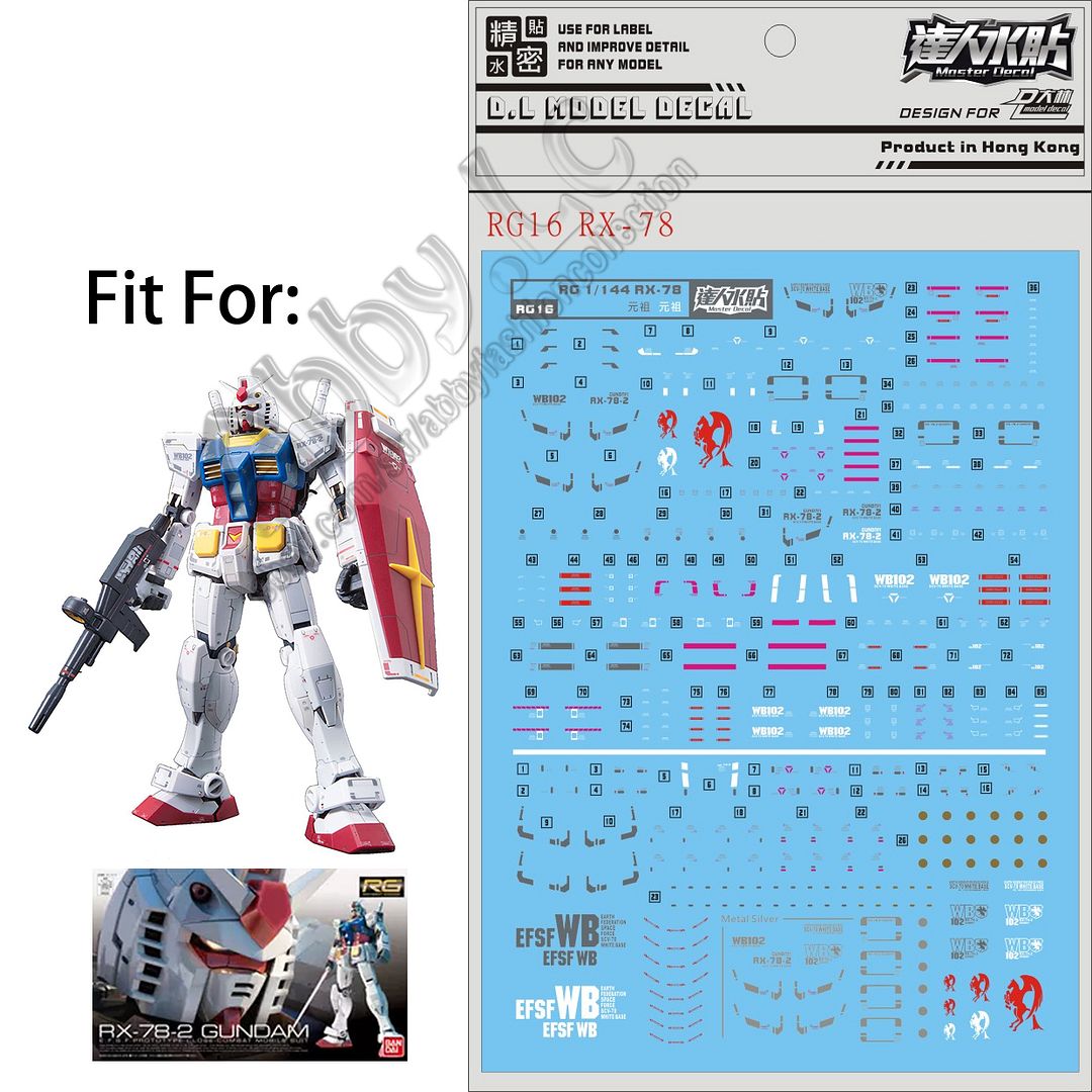 for RG 1/144 RX-78 2 Kit D.L Model Water Slide Pre-cut Decal