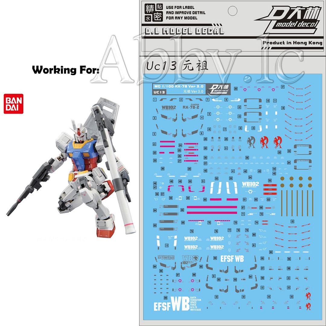 Dl Water Decal Stickers For Bandai Mg 1 100 Rx 78 2 Gundam Ver 3 0 Model Gunpla Ebay